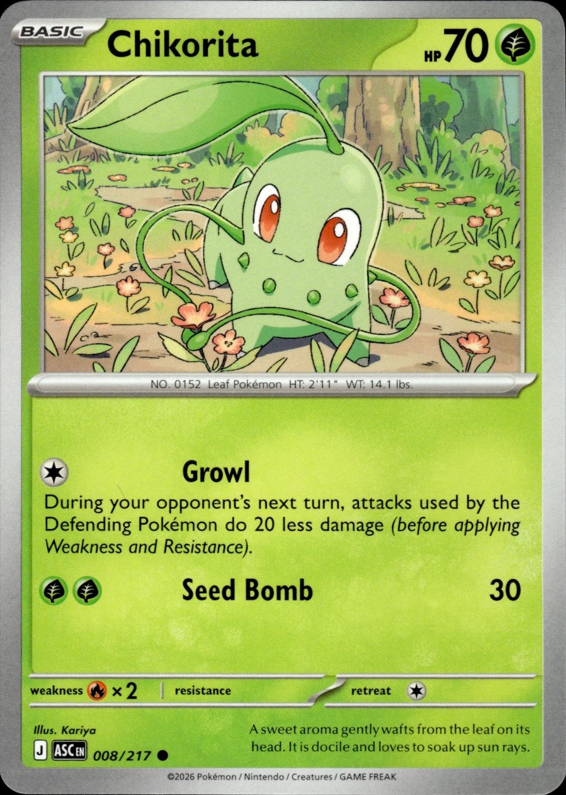 Chikorita ME: Ascended Heroes #008/217 Common