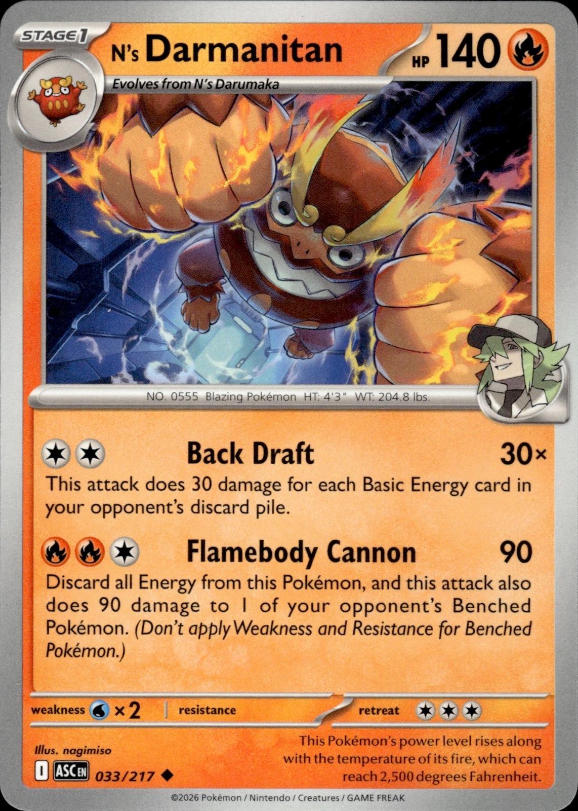 N's Darmanitan ME: Ascended Heroes #033/217 Uncommon
