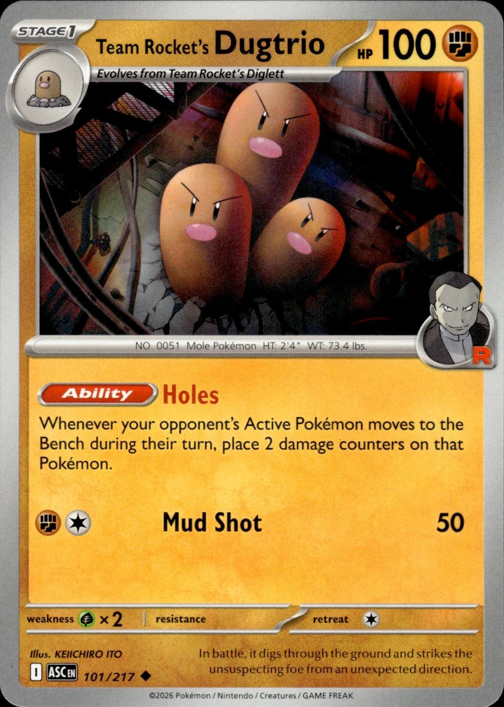 Team Rocket's Dugtrio ME: Ascended Heroes #101/217 Uncommon