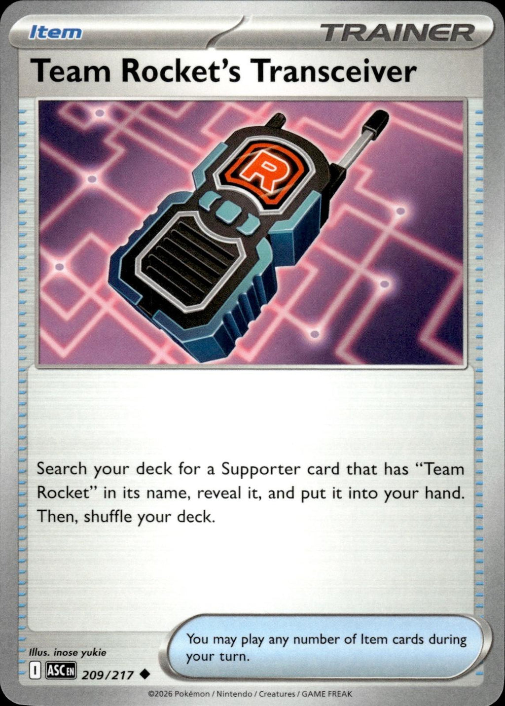 Team Rocket's Transceiver ME: Ascended Heroes #209/217 Uncommon
