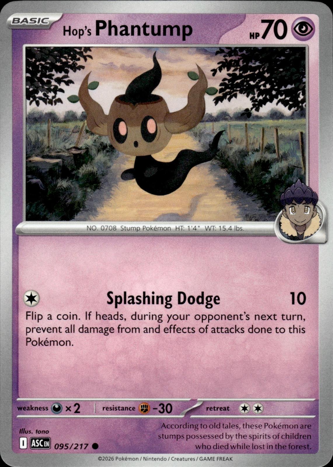 Hop's Phantump ME: Ascended Heroes #095/217 Common