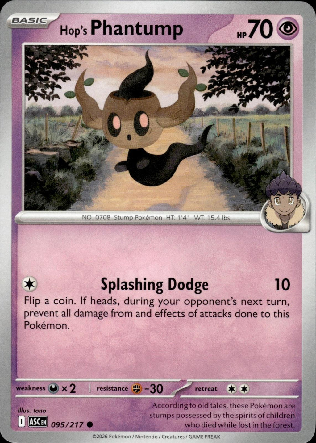 Hop's Phantump ME: Ascended Heroes #095/217 Common