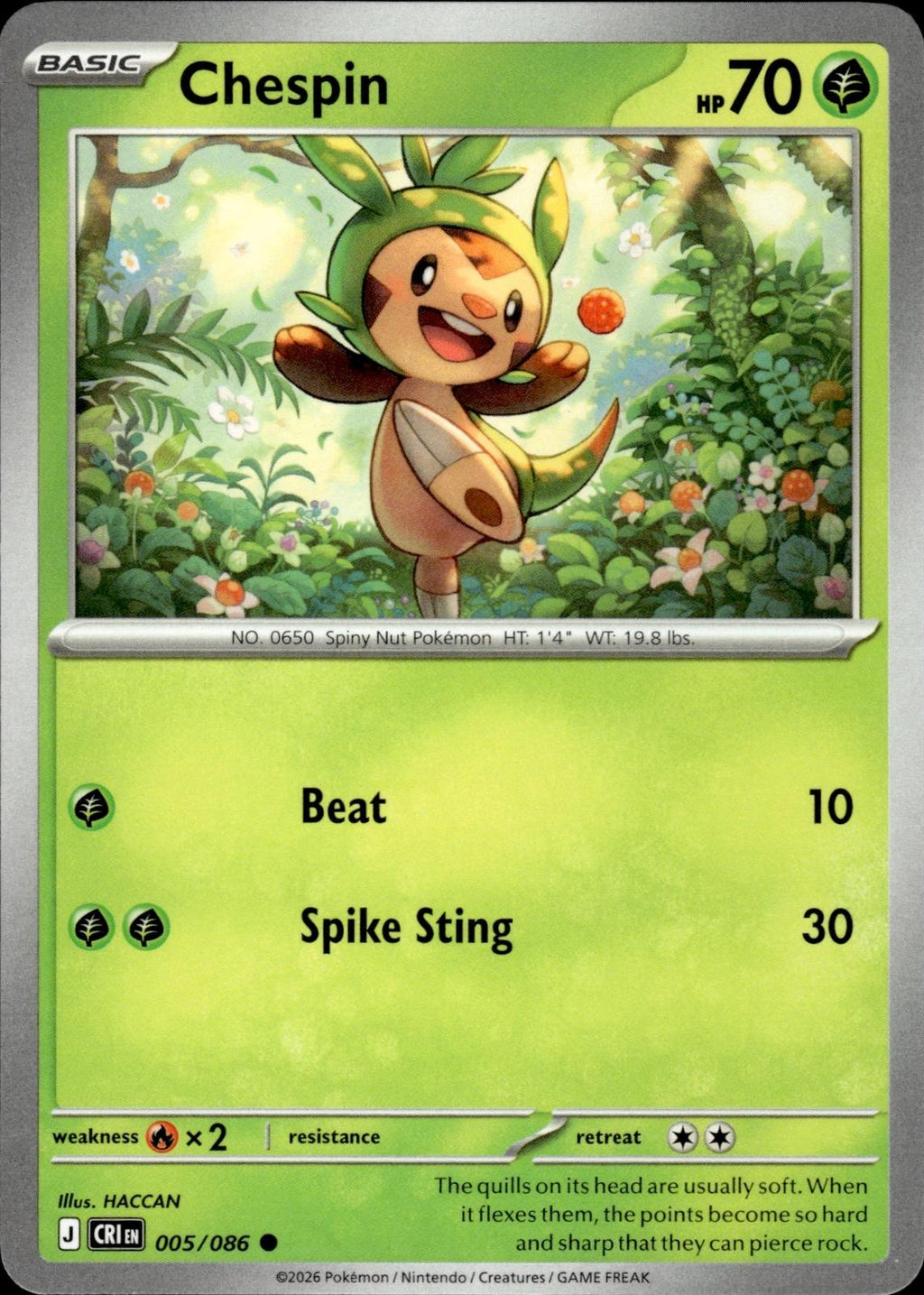 Chespin ME04: Chaos Rising #005/086 Common