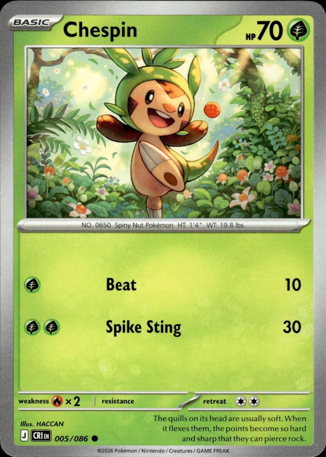 Chespin ME04: Chaos Rising #005/086 Common