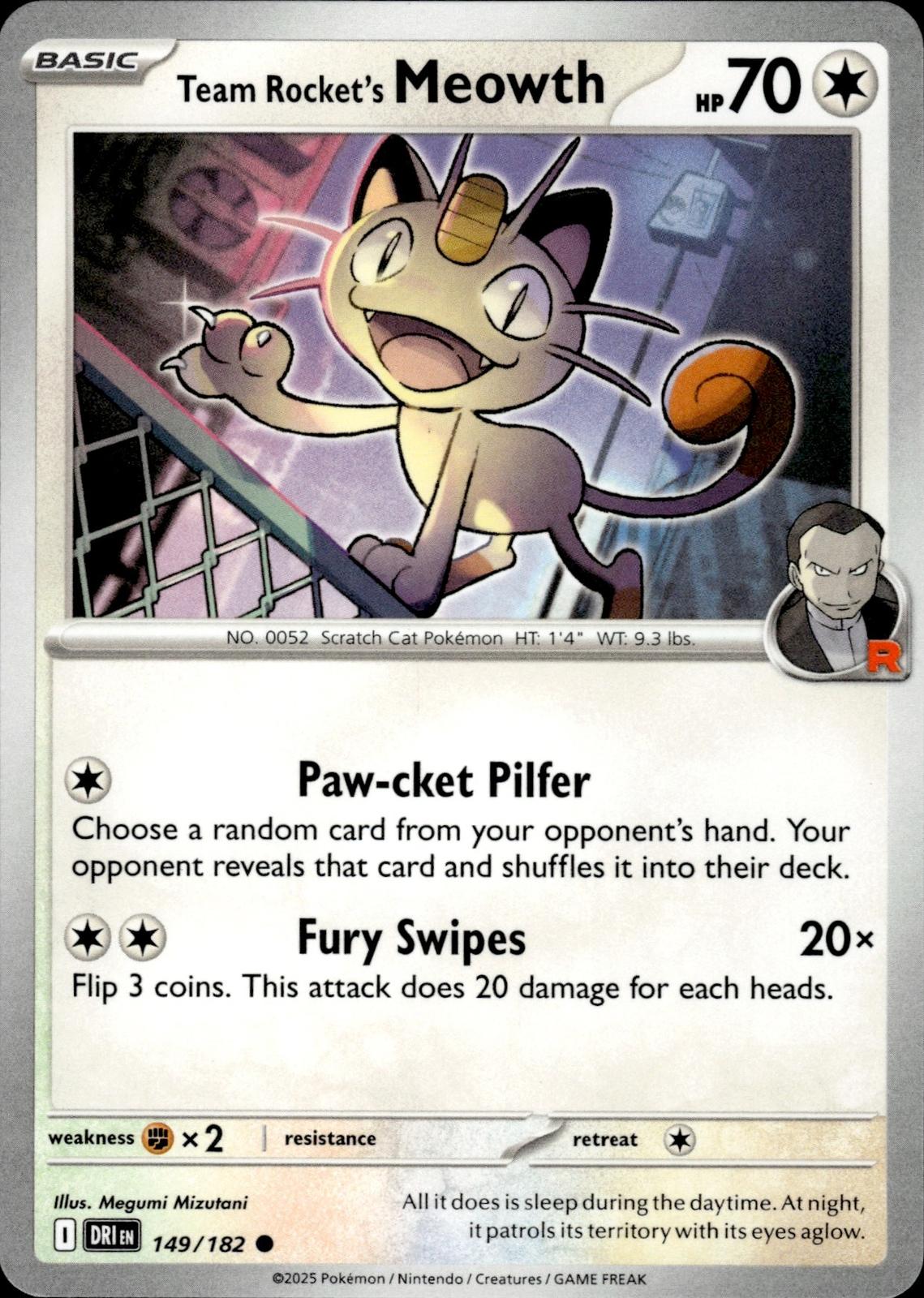 Team Rocket's Meowth SV10: Destined Rivals #149/182 Common