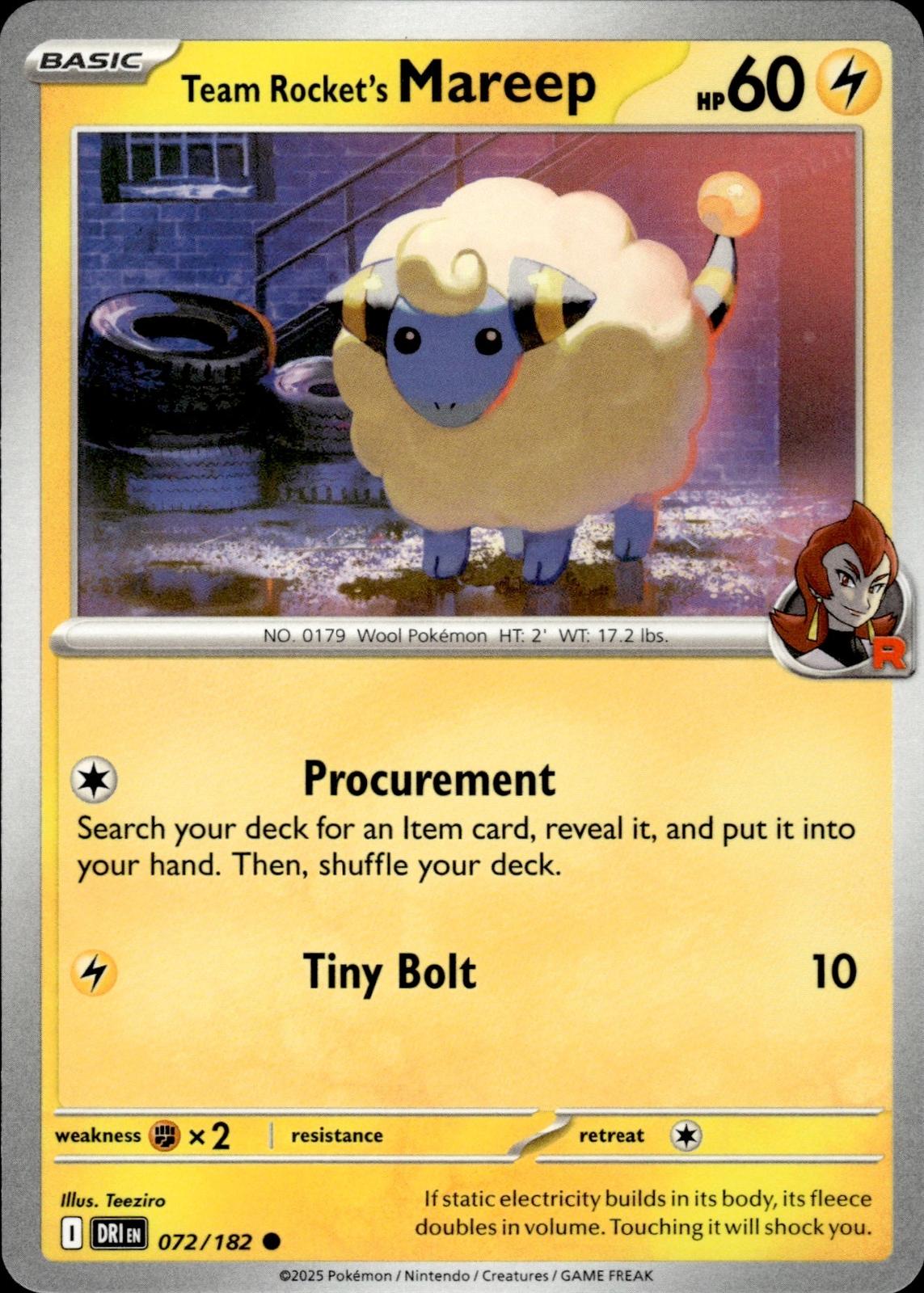 Team Rocket's Mareep SV10: Destined Rivals #072/182 Common