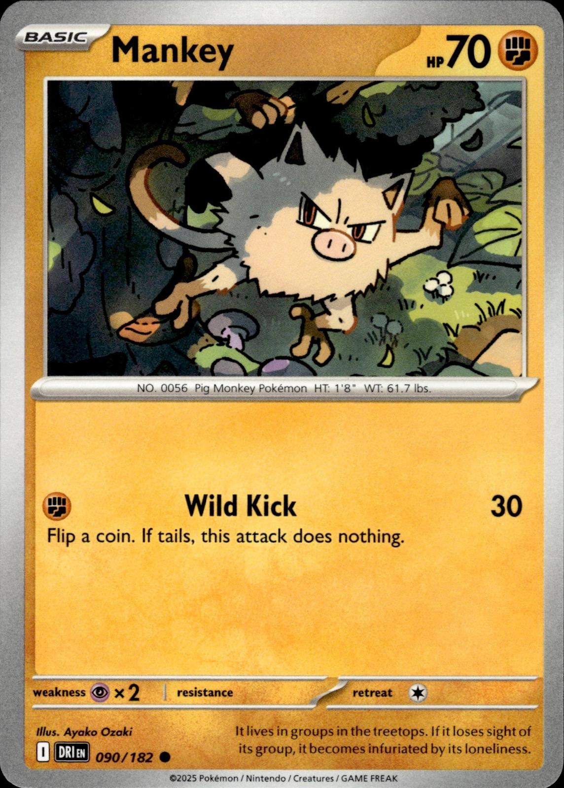 Mankey SV10: Destined Rivals #090/182 Common