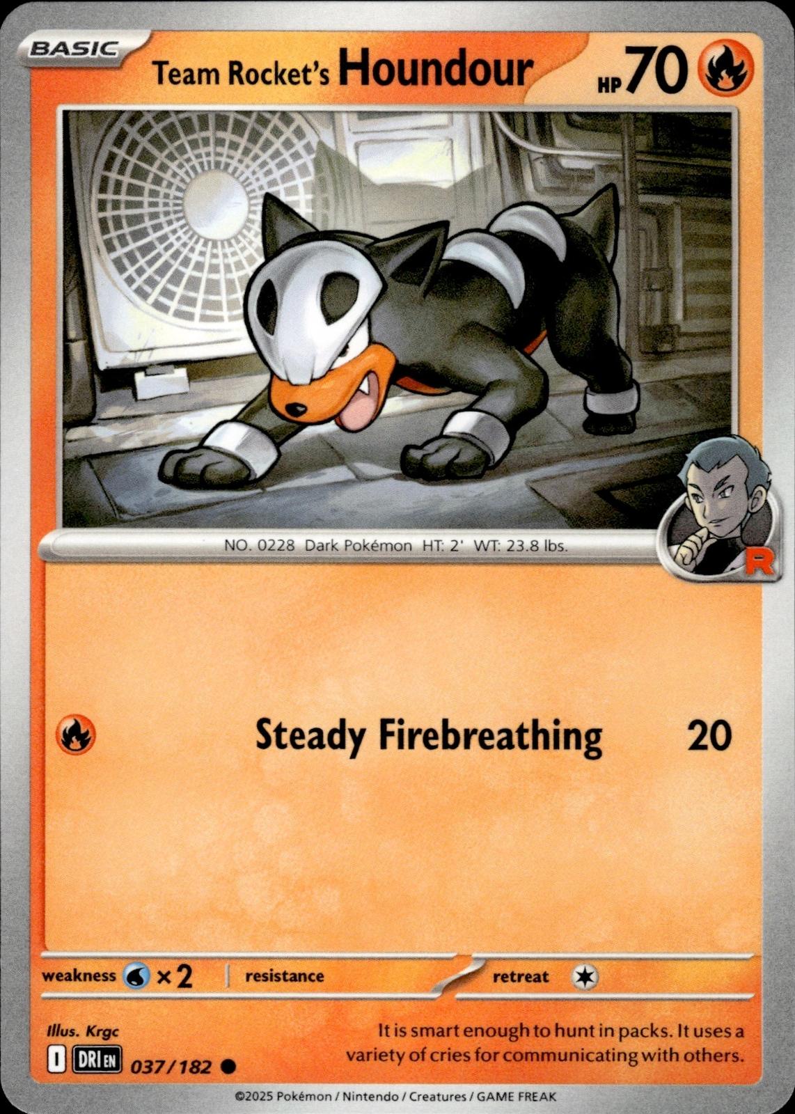 Team Rocket's Houndour SV10: Destined Rivals #037/182 Common