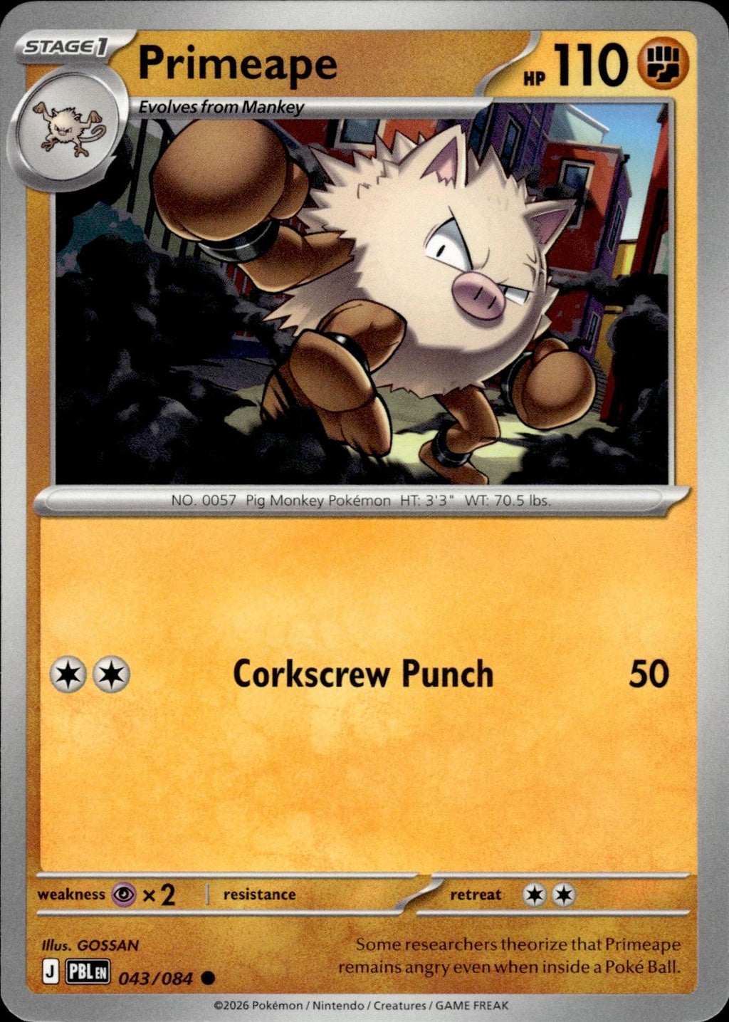 Primeape ME05: Pitch Black #043/084 Common