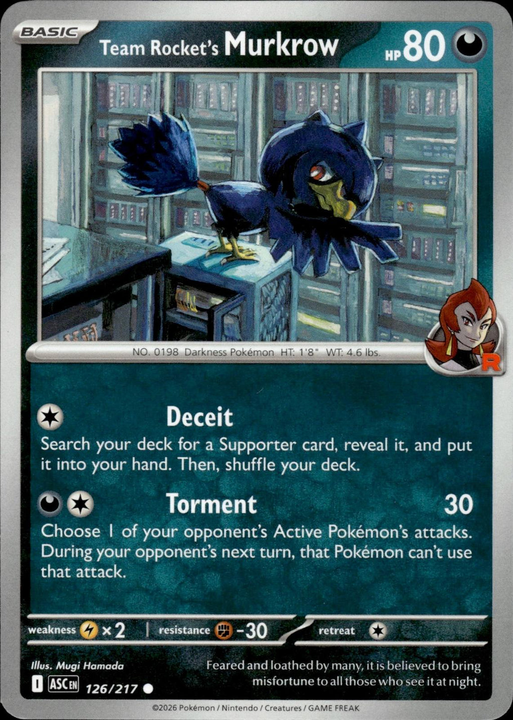Team Rocket's Murkrow ME: Ascended Heroes #126/217 Common
