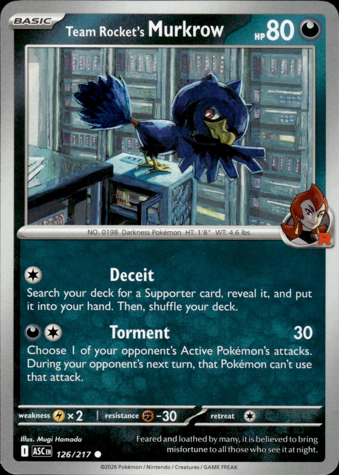 Team Rocket's Murkrow ME: Ascended Heroes #126/217 Common