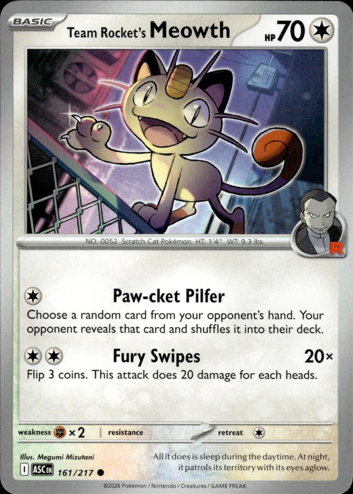 Team Rocket's Meowth ME: Ascended Heroes #161/217 Common