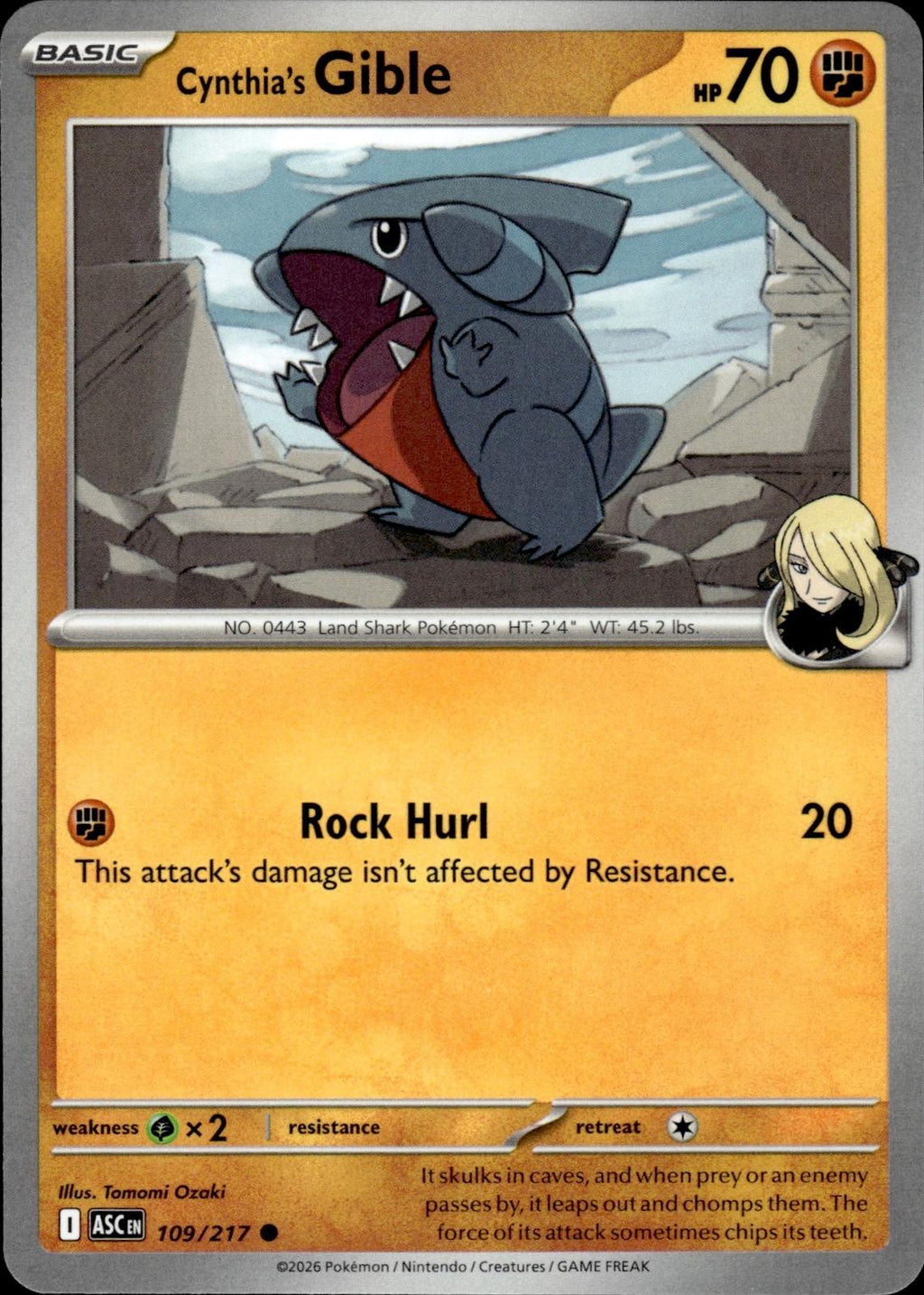Cynthia's Gible ME: Ascended Heroes #109/217 Common