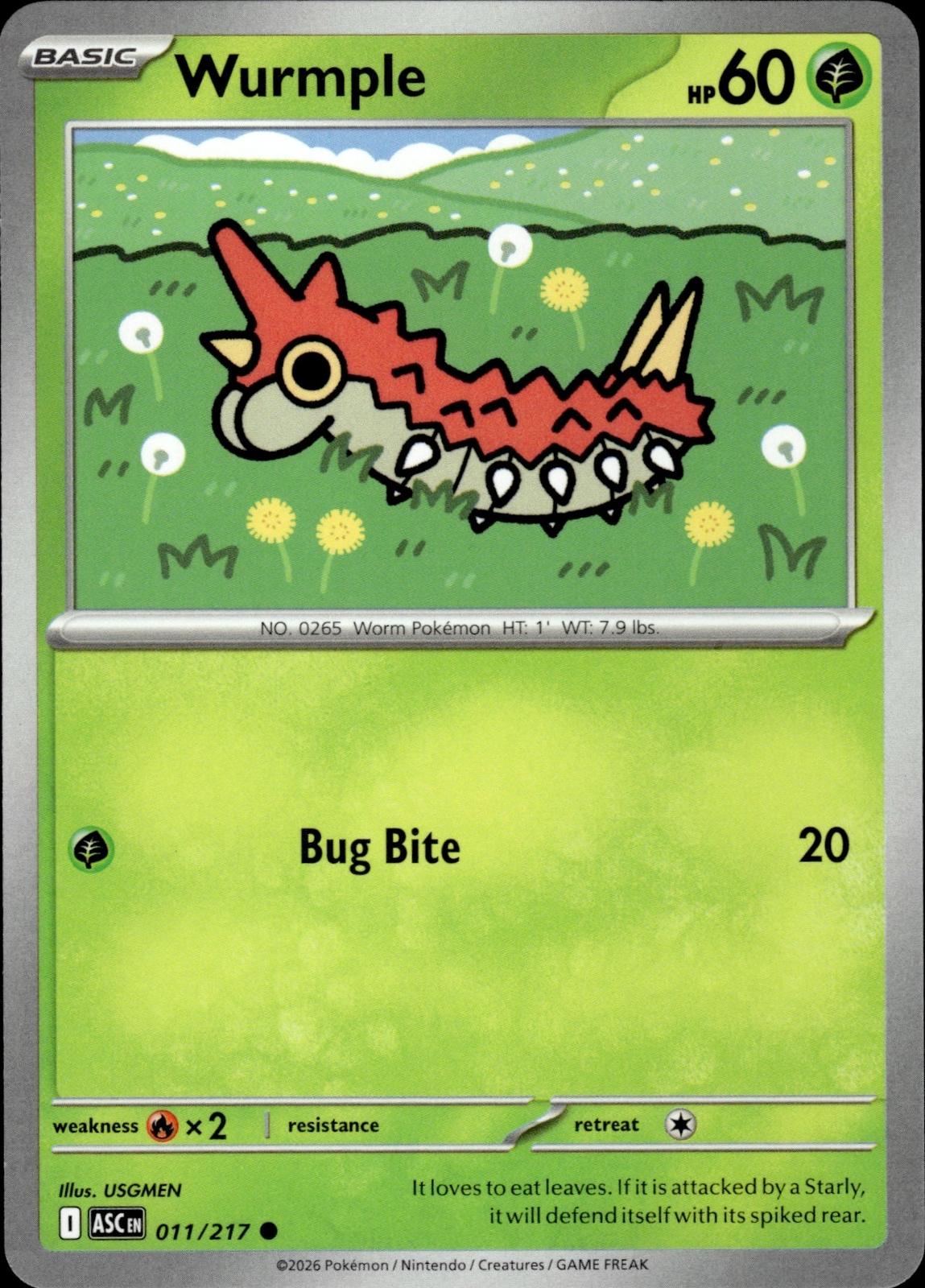 Wurmple ME: Ascended Heroes #011/217 Common