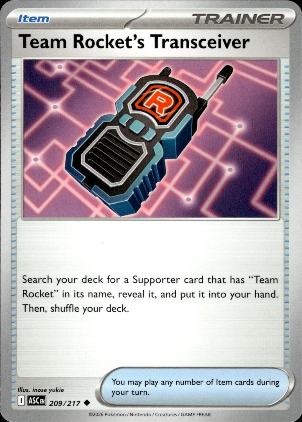 Team Rocket's Transceiver ME: Ascended Heroes #209/217 Uncommon