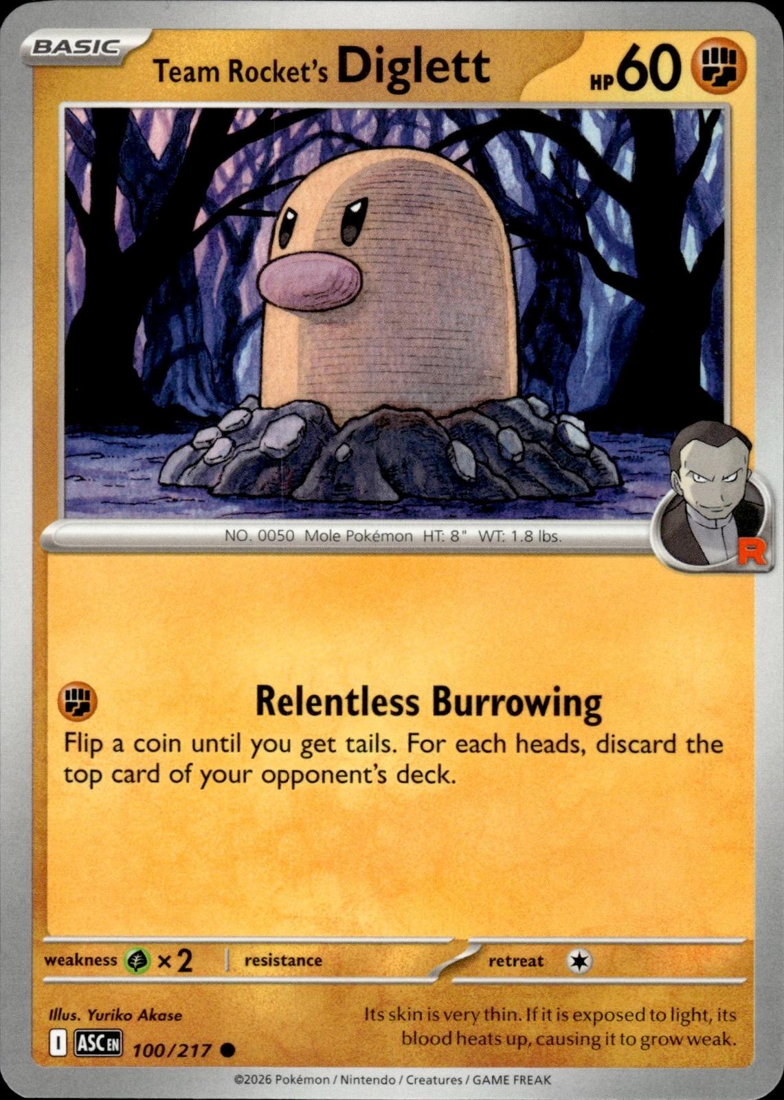 Team Rocket's Diglett ME: Ascended Heroes #100/217 Common