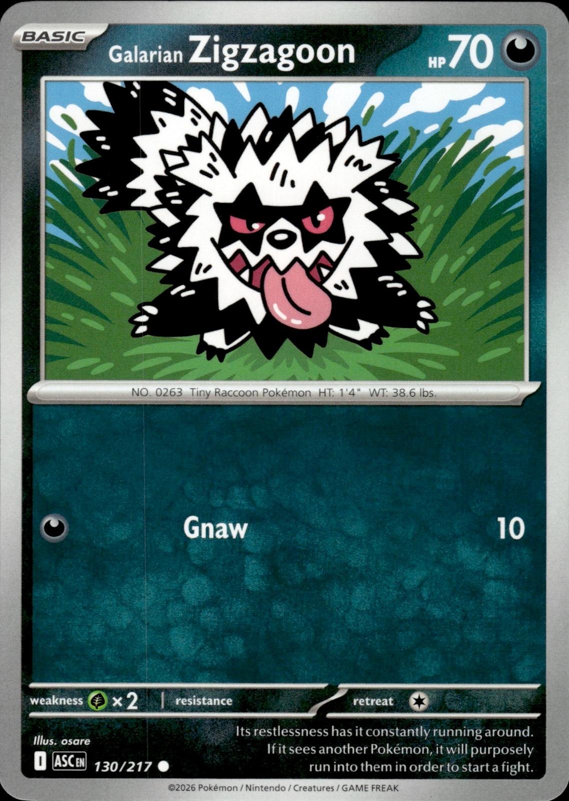 Galarian Zigzagoon ME: Ascended Heroes #130/217 Common