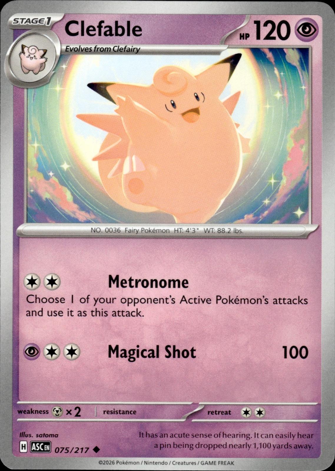 Clefable ME: Ascended Heroes #075/217 Uncommon