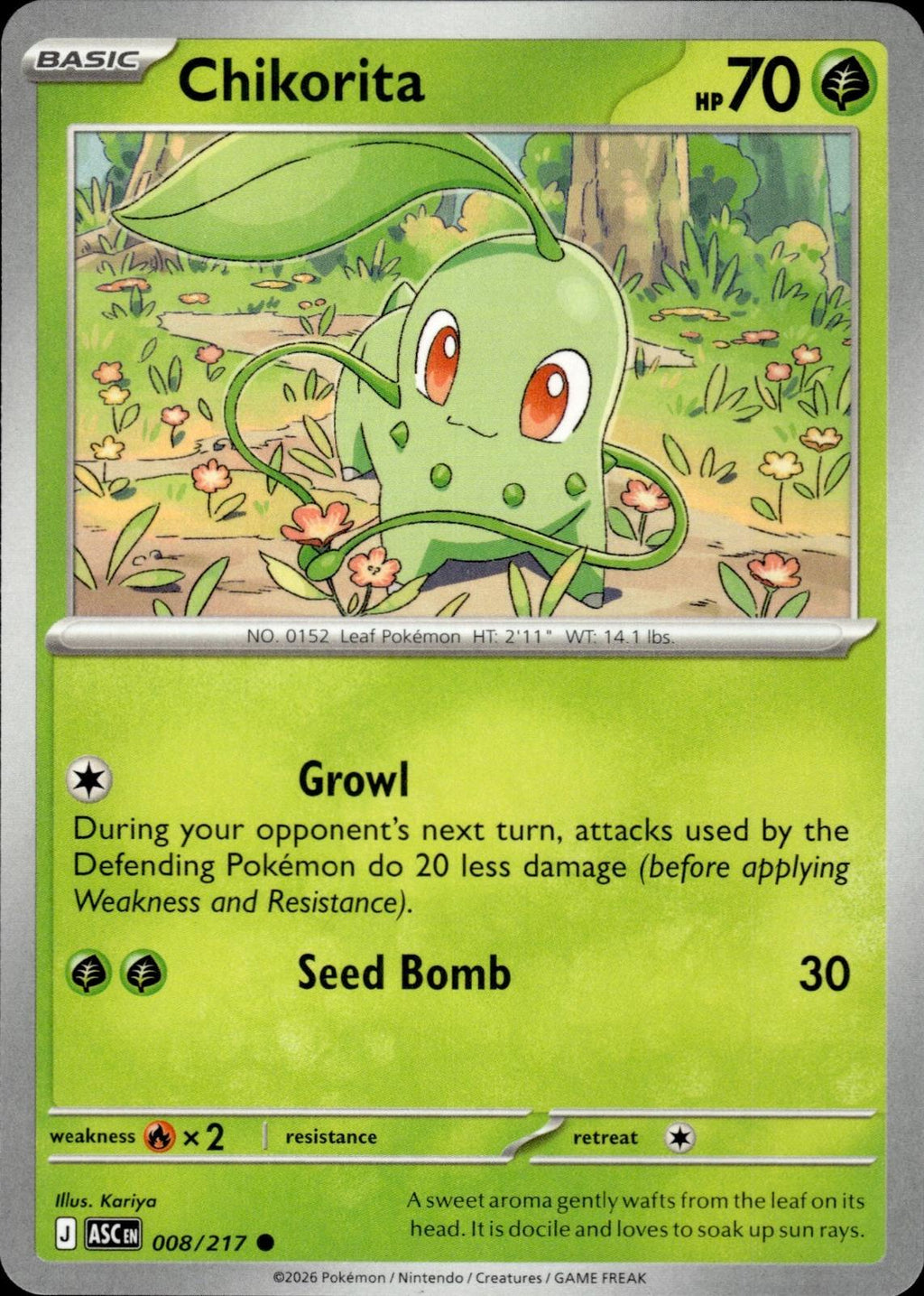 Chikorita ME: Ascended Heroes #008/217 Common