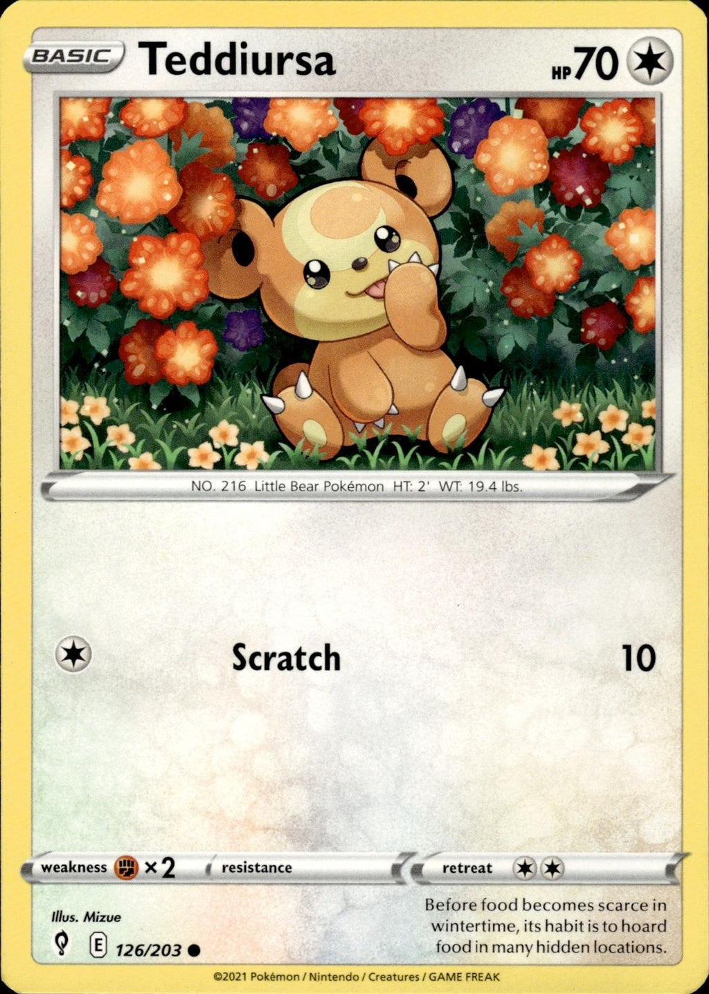 Teddiursa SWSH07: Evolving Skies #126/203 Common