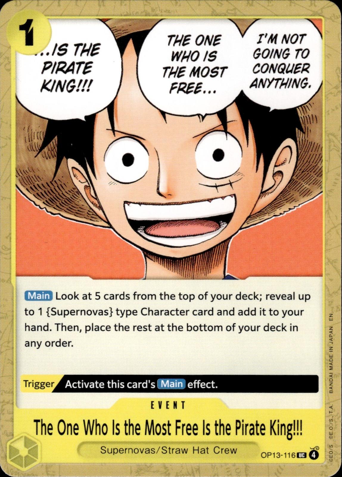 The One Who Is the Most Free Is the Pirate King!! Carrying On His Will #OP13-116