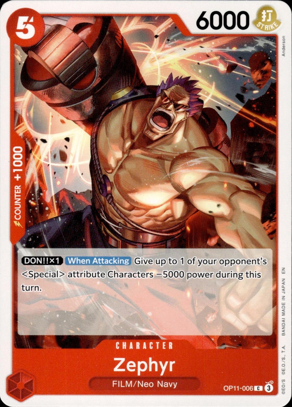 Zephyr A Fist of Divine Speed #OP11-006 Common