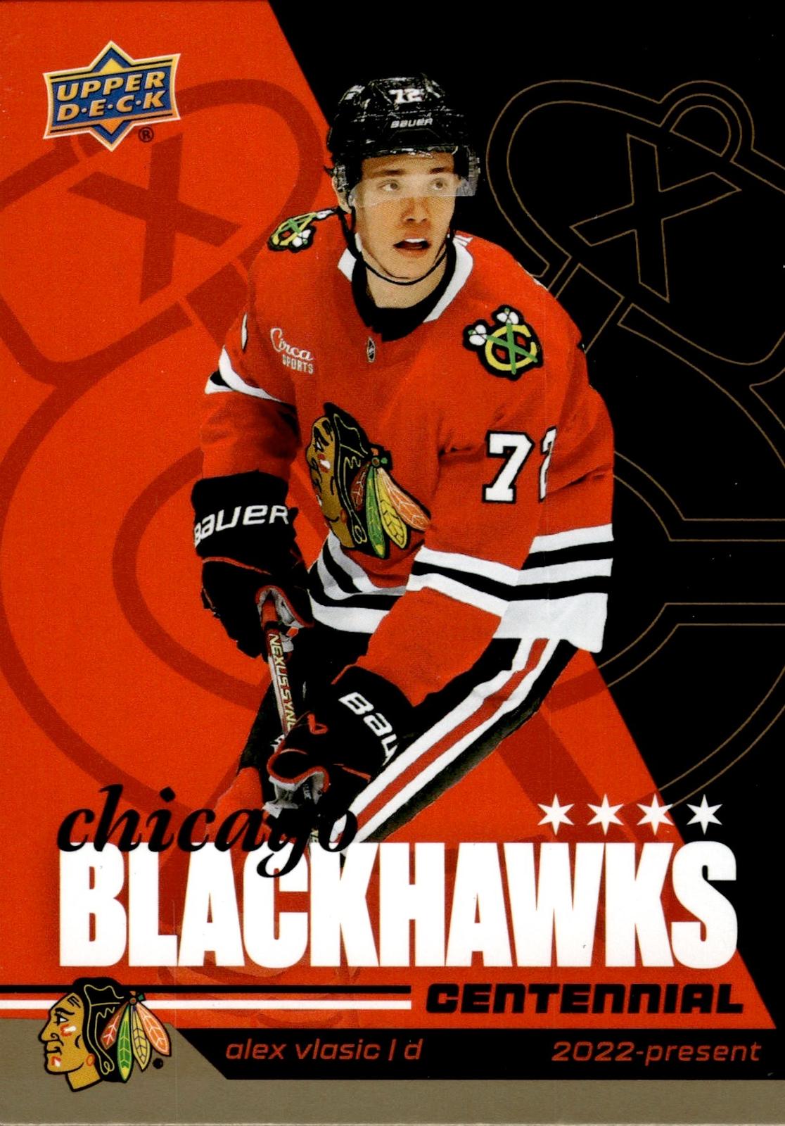 Alex Vlasic 2025-26 Upper Deck Chicago Blackhawks Centennial #58 Gold Blackhawks