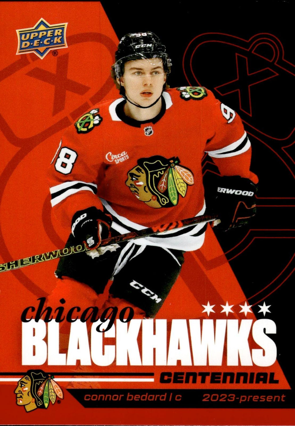 Connor Bedard 2025-26 Upper Deck Chicago Blackhawks Centennial #2 Blackhawks