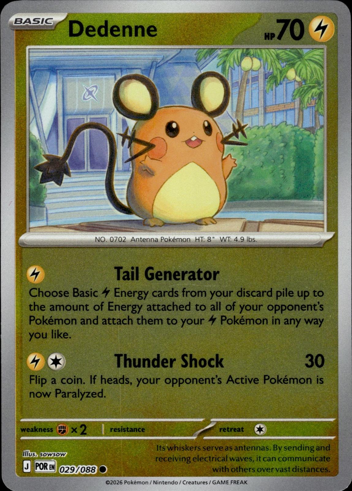 Dedenne ME03: Perfect Order #029/088 Common, Reverse Holo