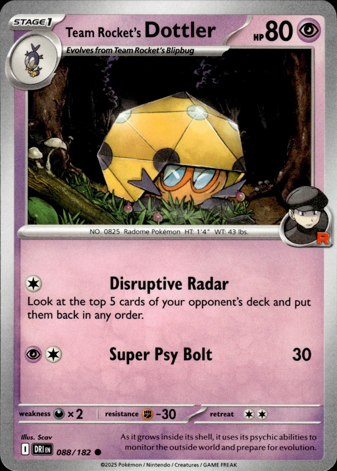 Team Rocket's Dottler SV10: Destined Rivals #088/182 Common