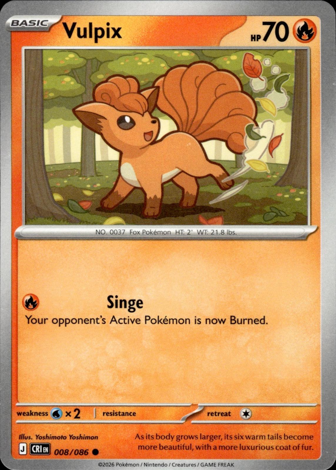 Vulpix ME04: Chaos Rising #008/086 Common