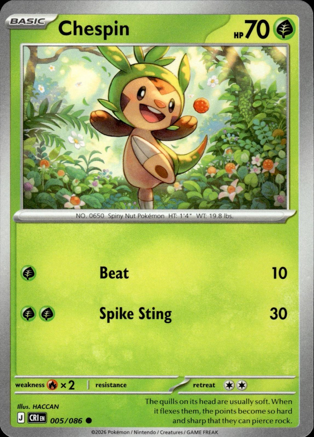 Chespin ME04: Chaos Rising #005/086 Common