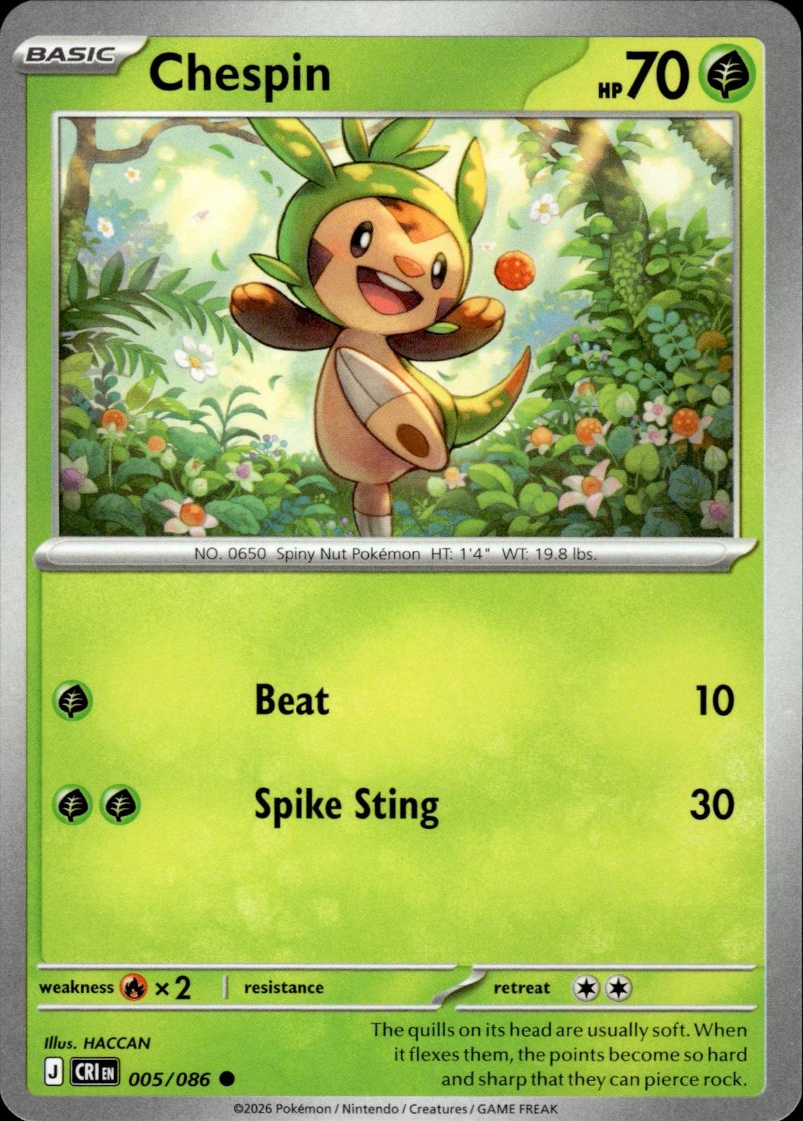 Chespin ME04: Chaos Rising #005/086 Common