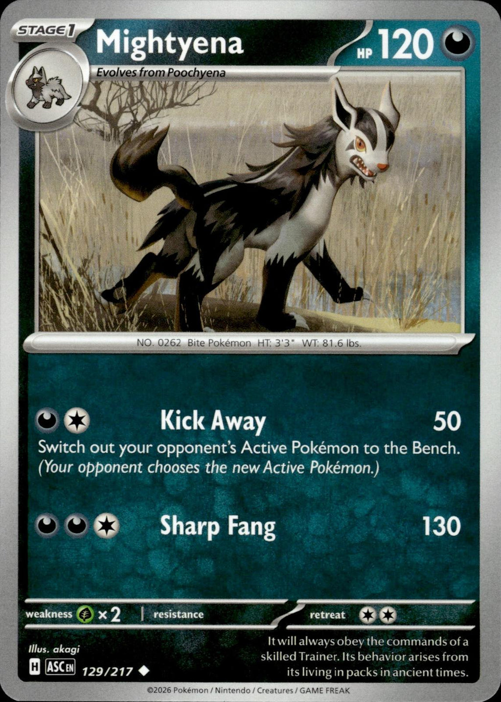 Mightyena ME: Ascended Heroes #129/217 Uncommon