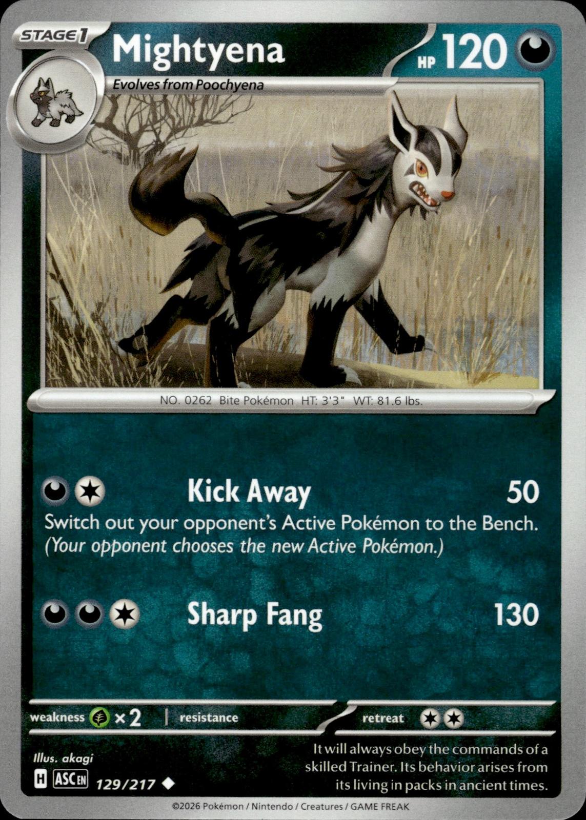 Mightyena ME: Ascended Heroes #129/217 Uncommon