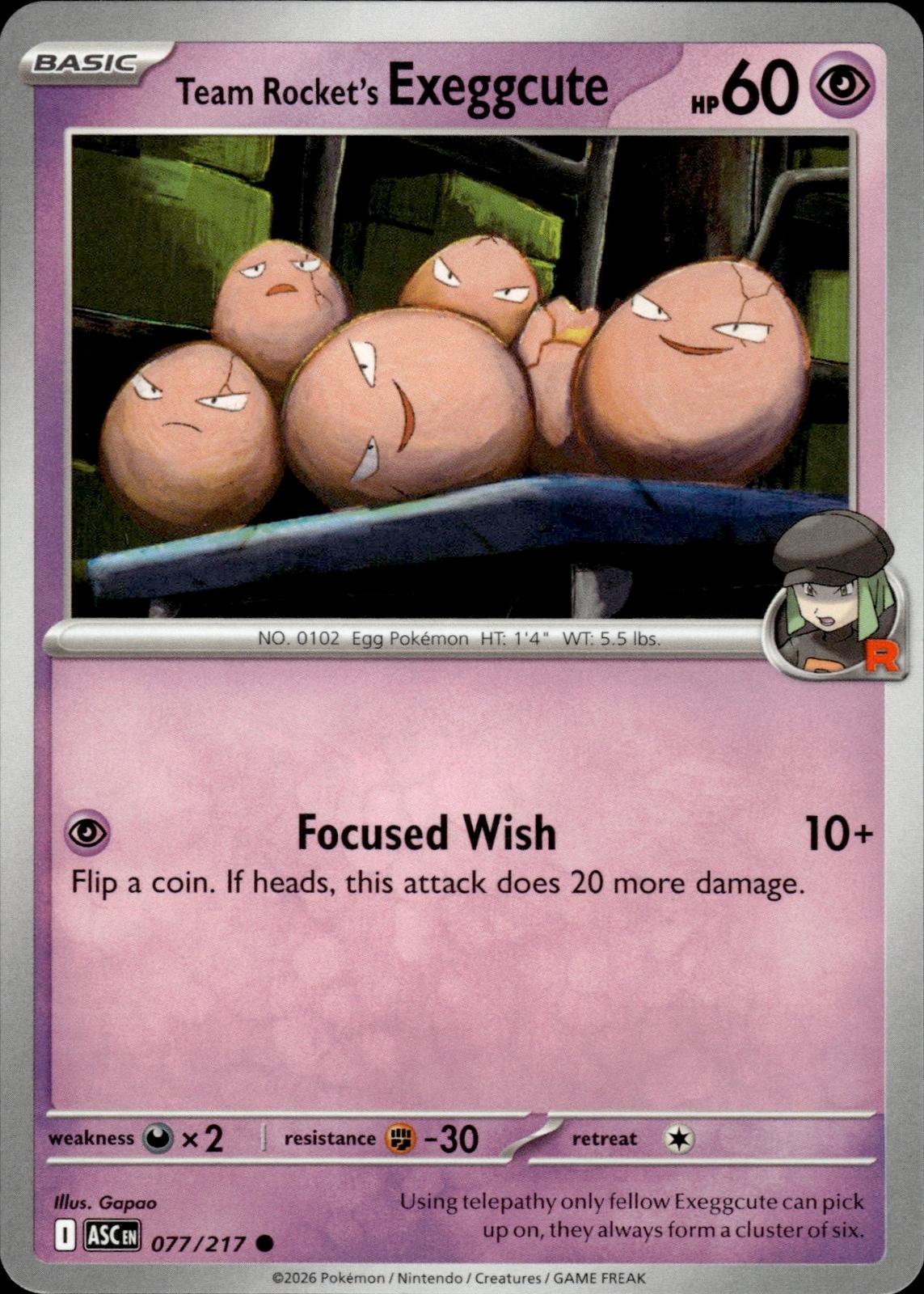 Team Rocket's Exeggcute ME: Ascended Heroes #077/217 Common