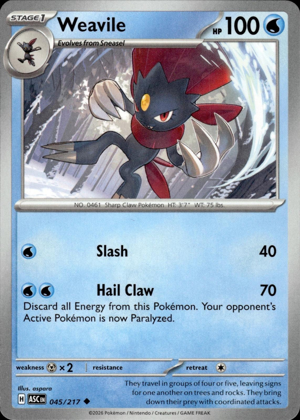 Weavile ME: Ascended Heroes #045/217 Uncommon