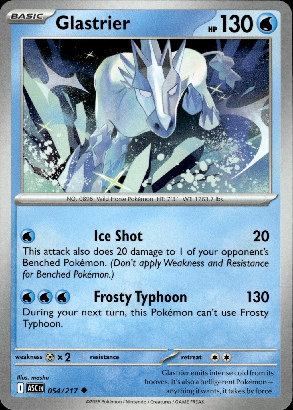 Glastrier ME: Ascended Heroes #054/217 Uncommon