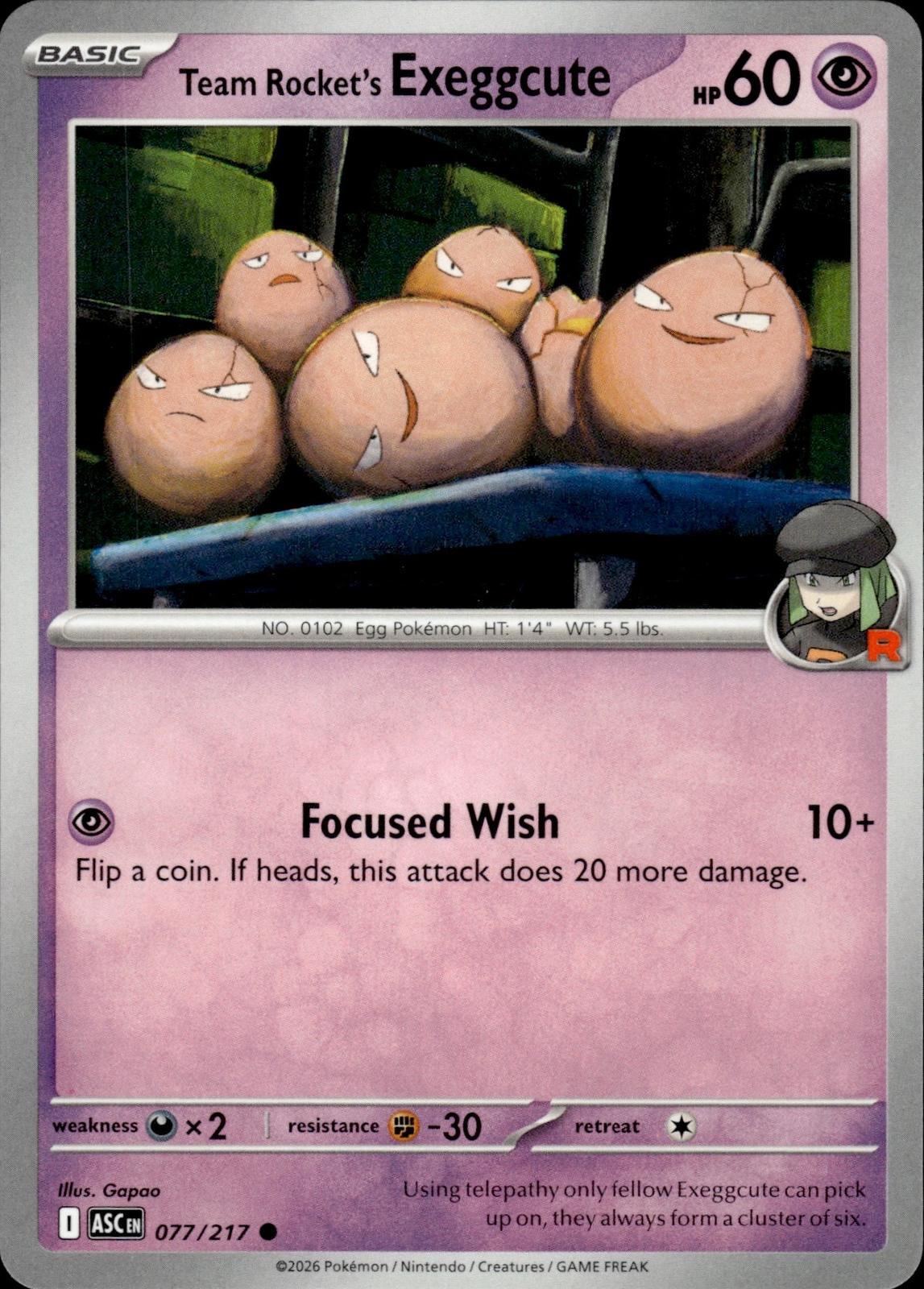 Team Rocket's Exeggcute ME: Ascended Heroes #077/217 Common