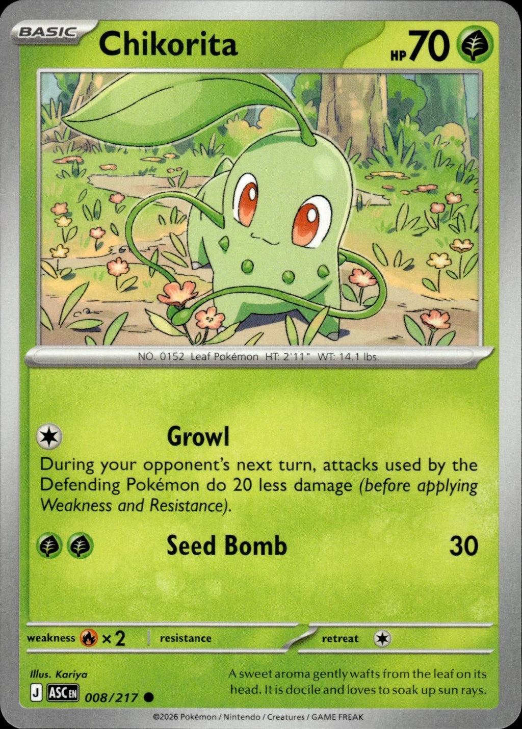 Chikorita ME: Ascended Heroes #008/217 Common