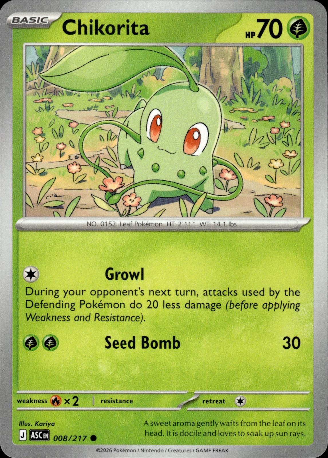 Chikorita ME: Ascended Heroes #008/217 Common