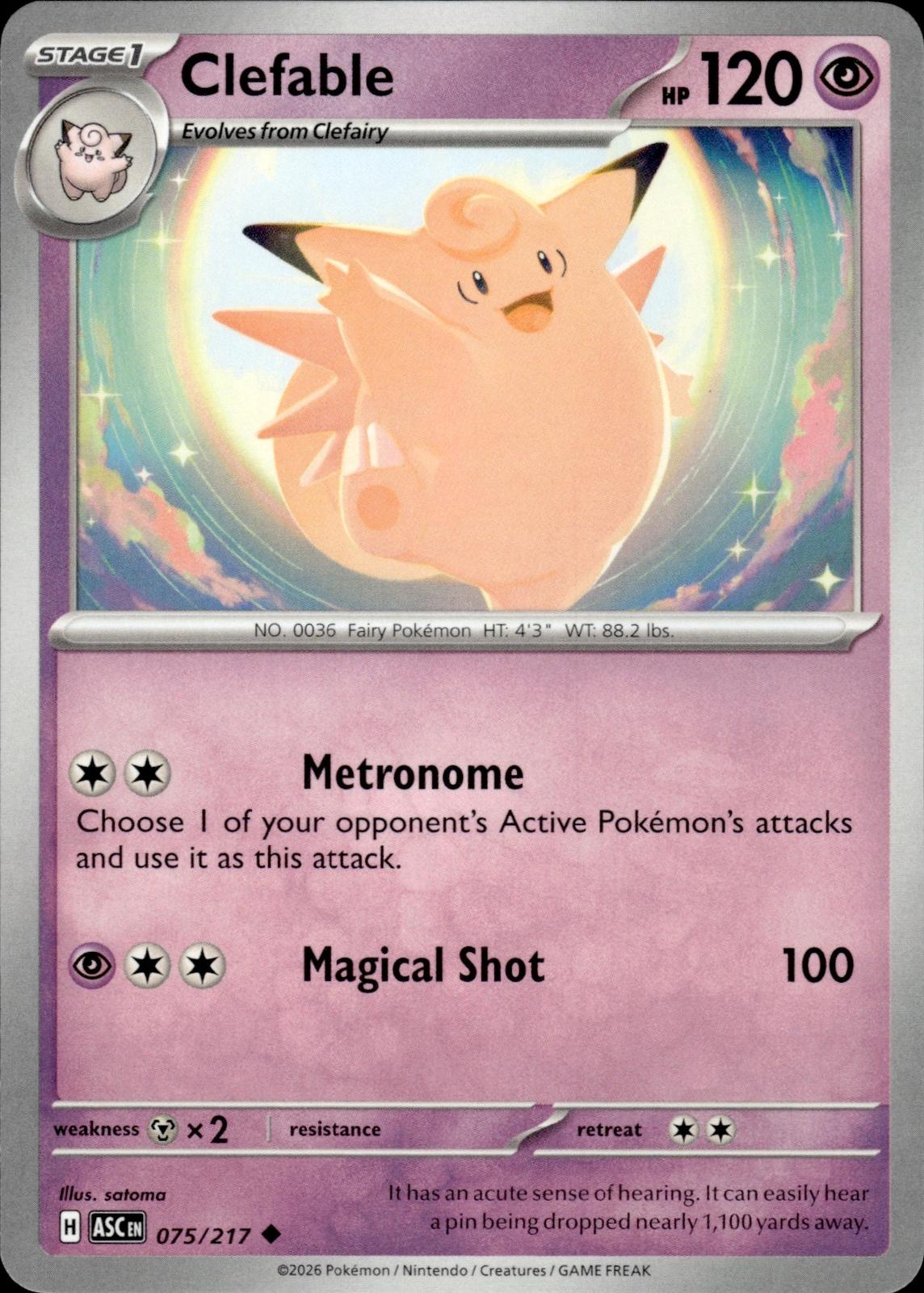 Clefable ME: Ascended Heroes #075/217 Uncommon