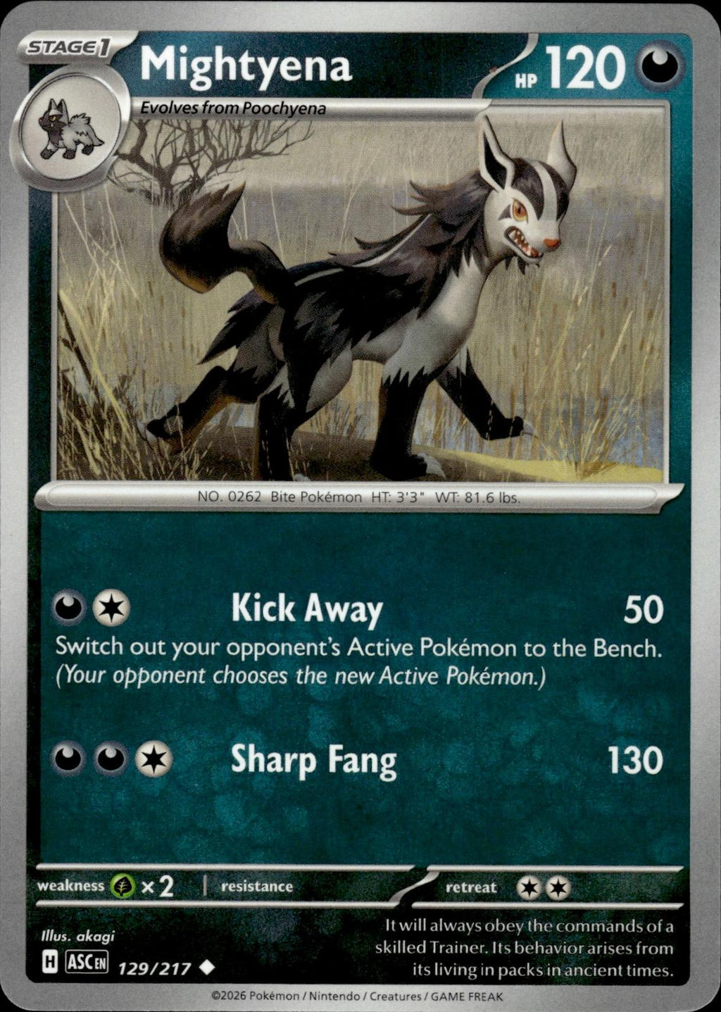 Mightyena ME: Ascended Heroes #129/217 Uncommon