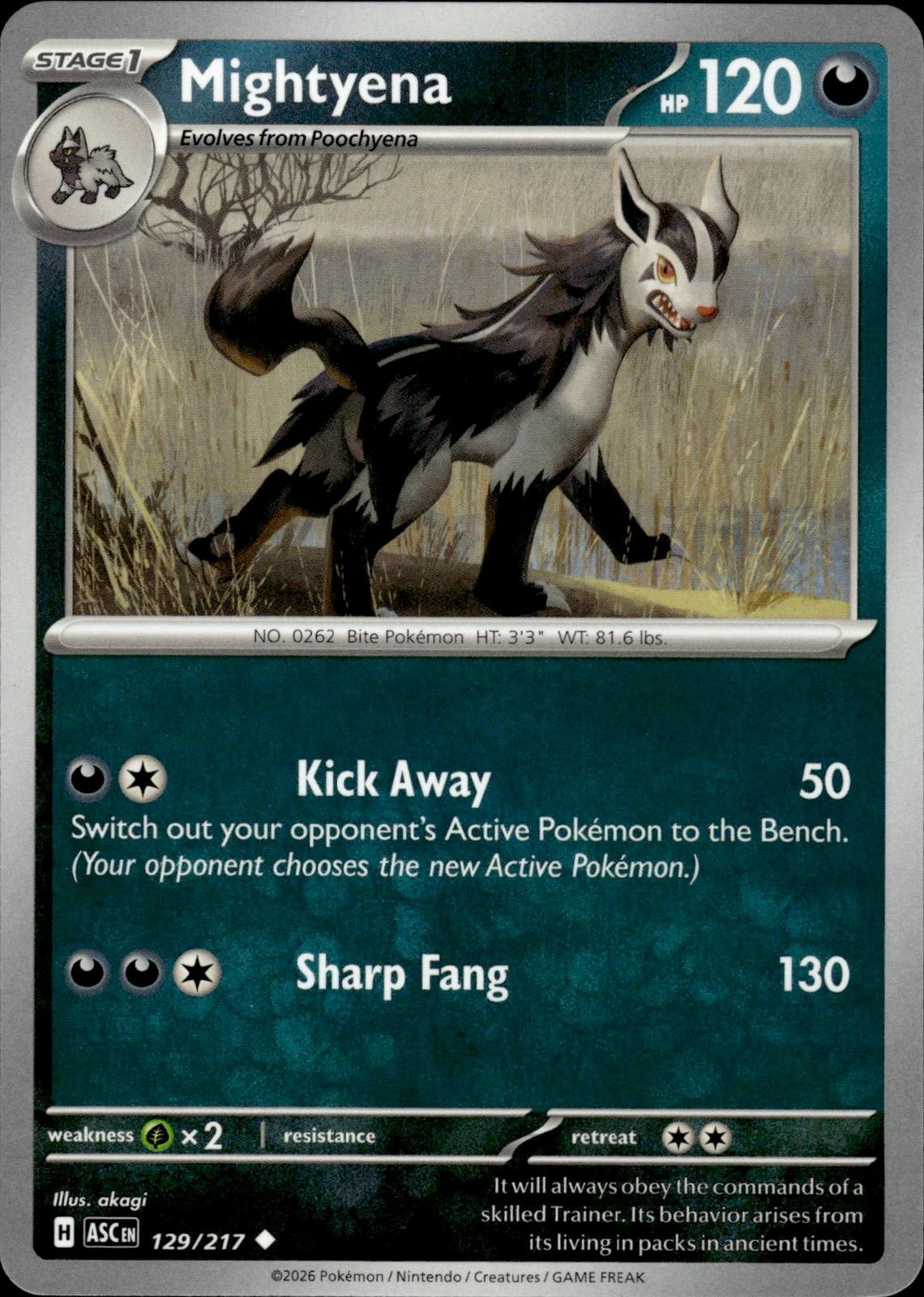 Mightyena ME: Ascended Heroes #129/217 Uncommon