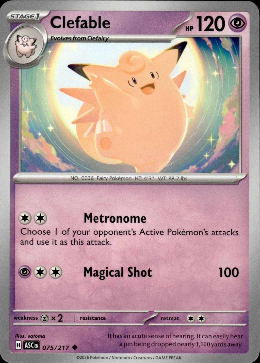 Clefable ME: Ascended Heroes #075/217 Uncommon