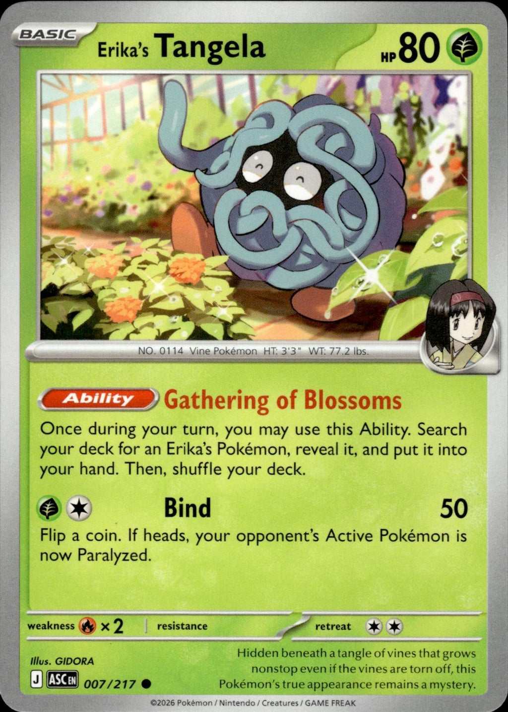 Erika's Tangela ME: Ascended Heroes #007/217 Common