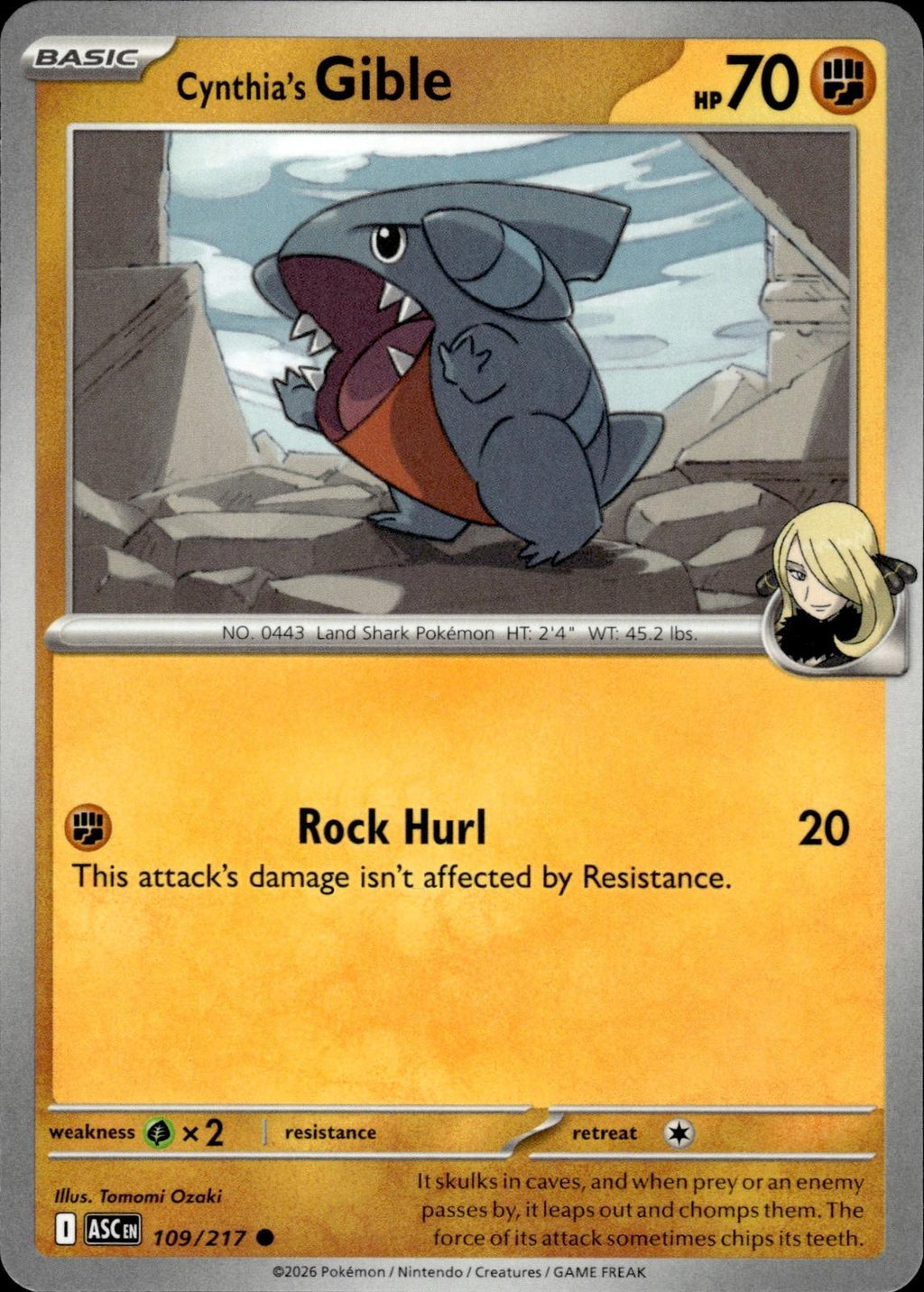 Cynthia's Gible ME: Ascended Heroes #109/217 Common