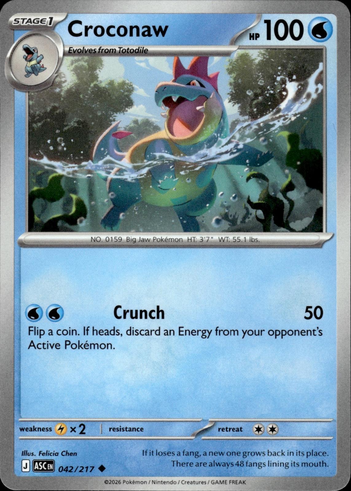 Croconaw ME: Ascended Heroes #042/217 Uncommon