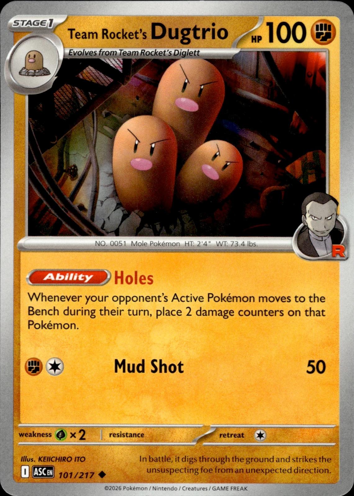 Team Rocket's Dugtrio ME: Ascended Heroes #101/217 Uncommon