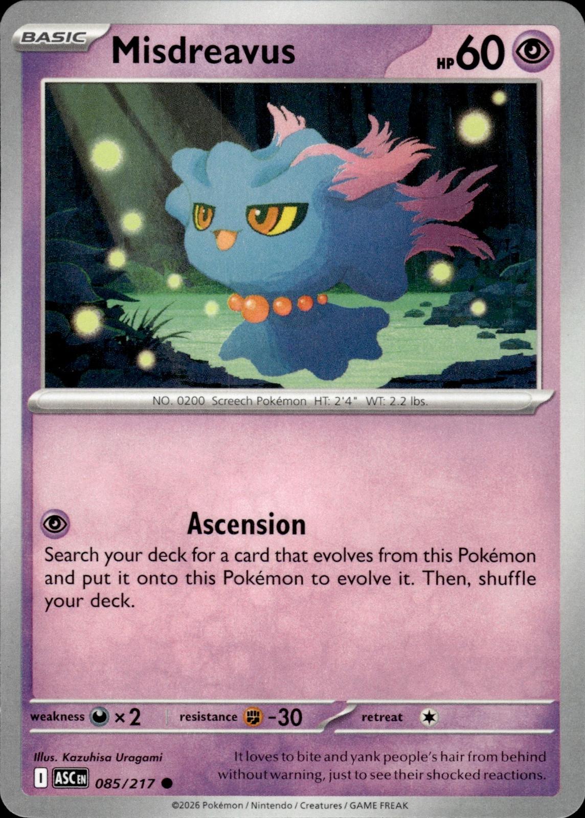 Misdreavus ME: Ascended Heroes #085/217 Common